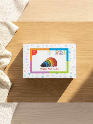 Train Your Brain Wooden Rainbow Stacker | The Mom Store - Wooden Stacker