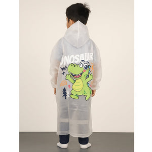 Translucent Dino Theme Raincoat for kids - 2XL - 7 - 8 Years Monsoon Wear