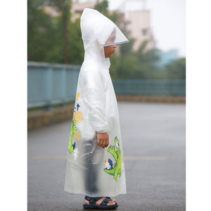 Translucent Dino Theme Raincoat for kids - 2XL - 7 - 8 Years Monsoon Wear
