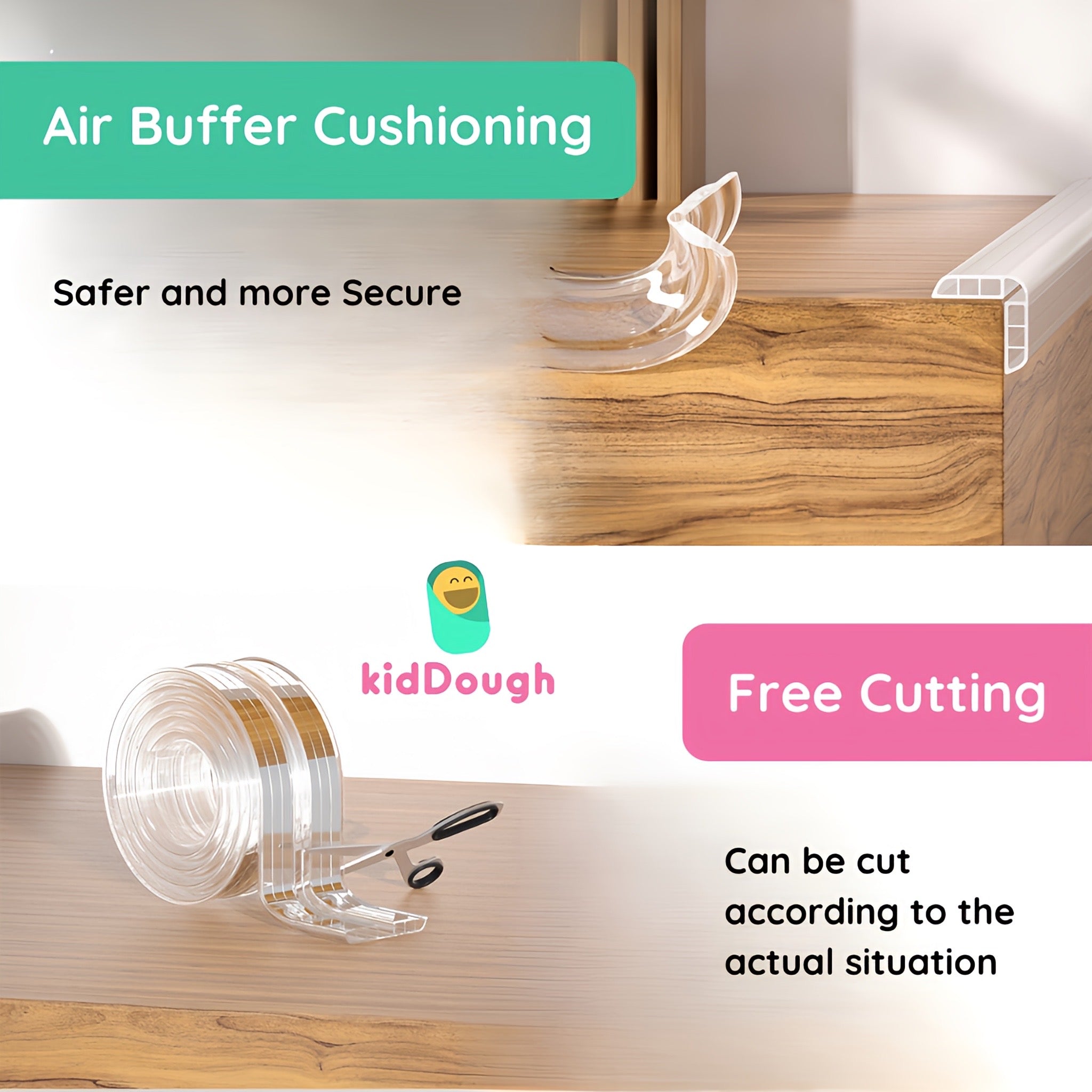 KidDough Baby Proofing Transparent Edge Protector (2 meters)