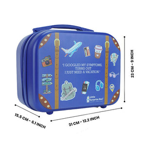 Travel theme Hardcase Travel Vanity Style Suitcase. - Back To School