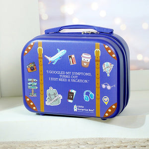 Travel theme Hardcase Travel Vanity Style Suitcase. - Back To School