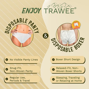 Trawee Disposable Women Panty with Free Boxer - XS Disposable Maternity Panty