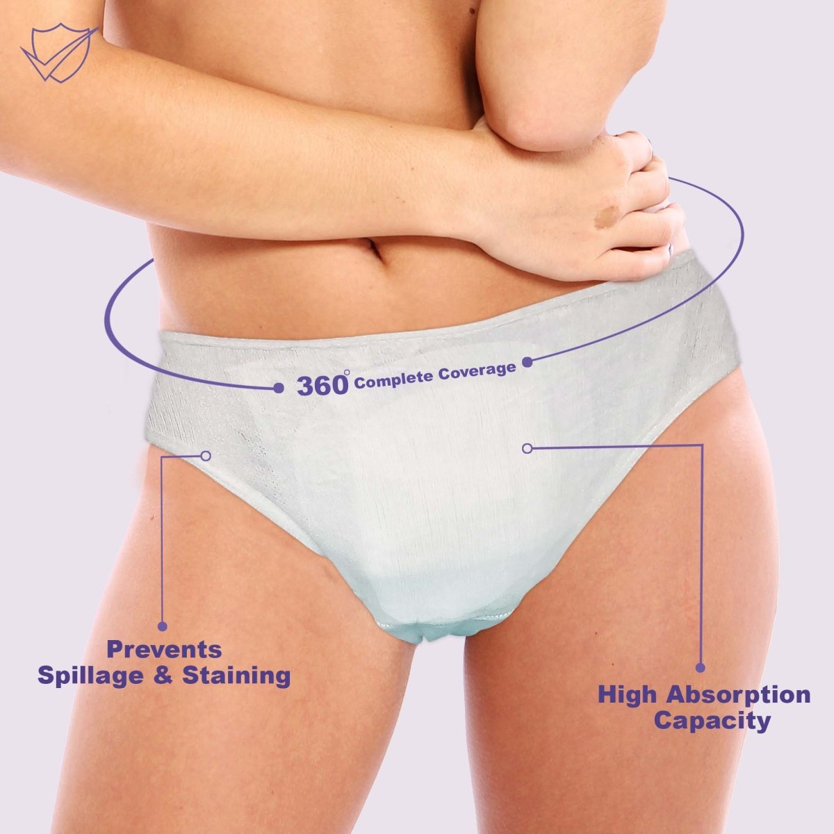 Trawee-PP Disposable Period Panty. High Absorbance for Medium-Heavy flow days. - TF012A-0XS