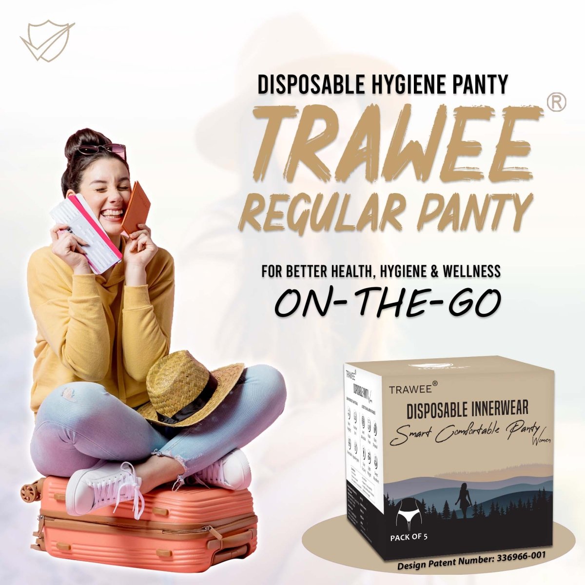 Trawee Travel Disposable Panty for Comfort & Versatility, 6 Sizes Pack of 5 - TF001A-0XS
