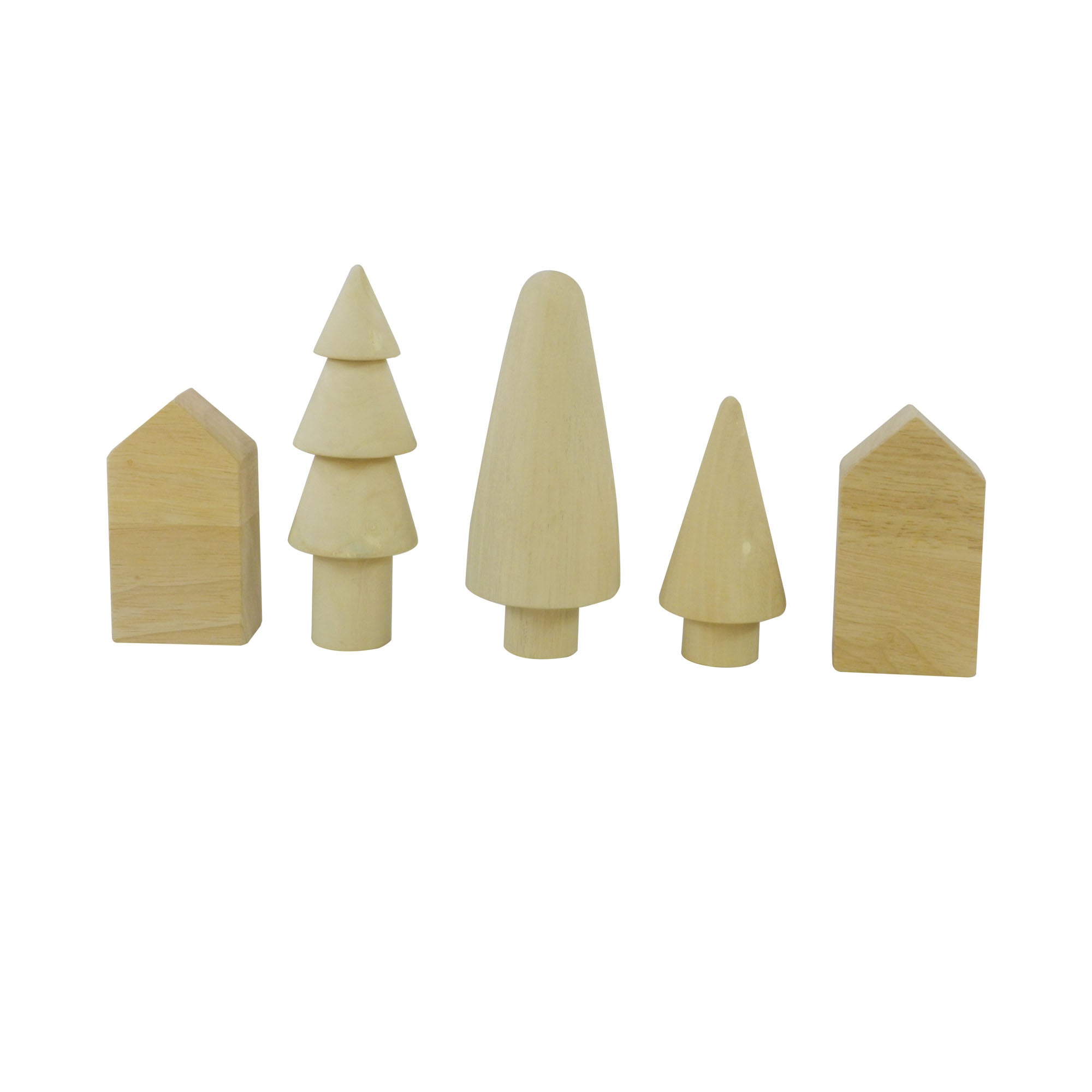 Playbox DIY Christmas Village - Painting & Decorating Activity Kit Including 2 Huts, 3 Trees, 5 Color Bottles, 1 Paint Brush & 3 Sponge Brushes (Set of 1)