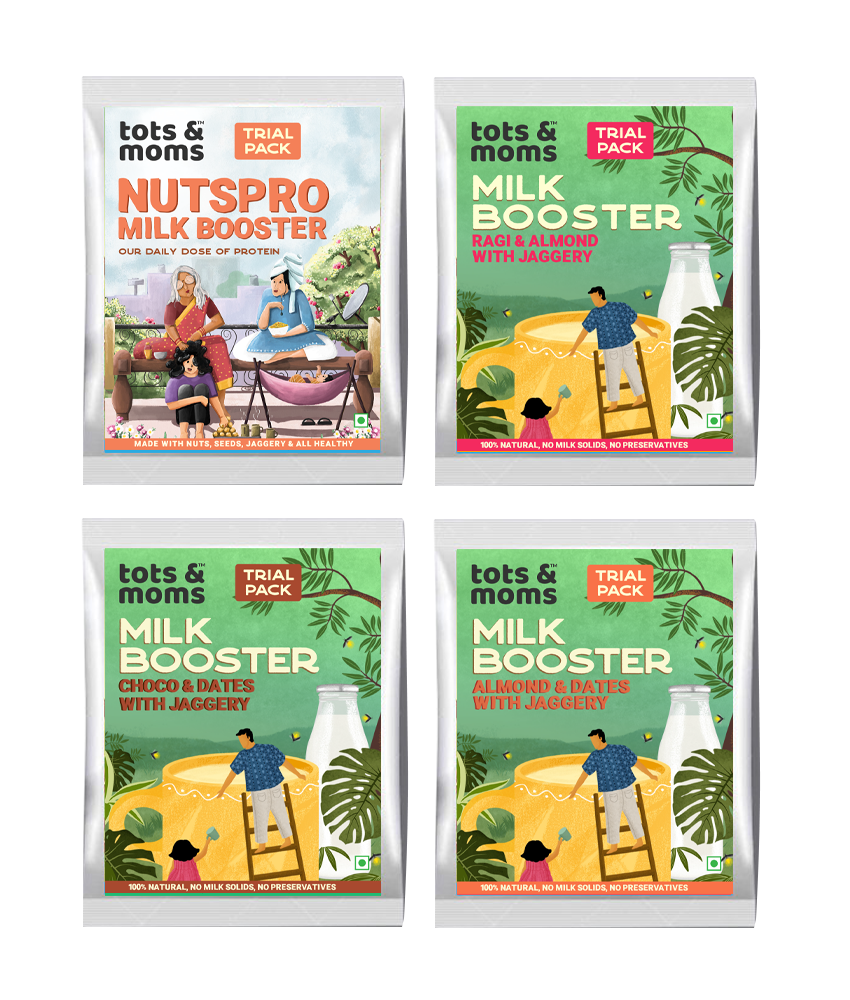 Tots & Moms  Drink Mixes Trial Combo | 4 Packs | 50g each