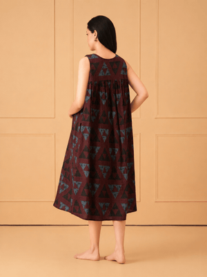 Triangle Pop Maternity and Nursing Nighty Dress - S Maternity Nightwear
