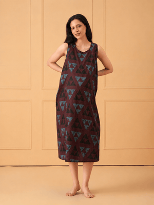 Triangle Pop Maternity and Nursing Nighty Dress - S Maternity Nightwear