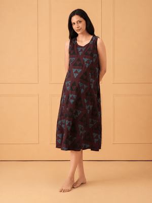 Triangle Pop Maternity and Nursing Nighty Dress - S Maternity Nightwear
