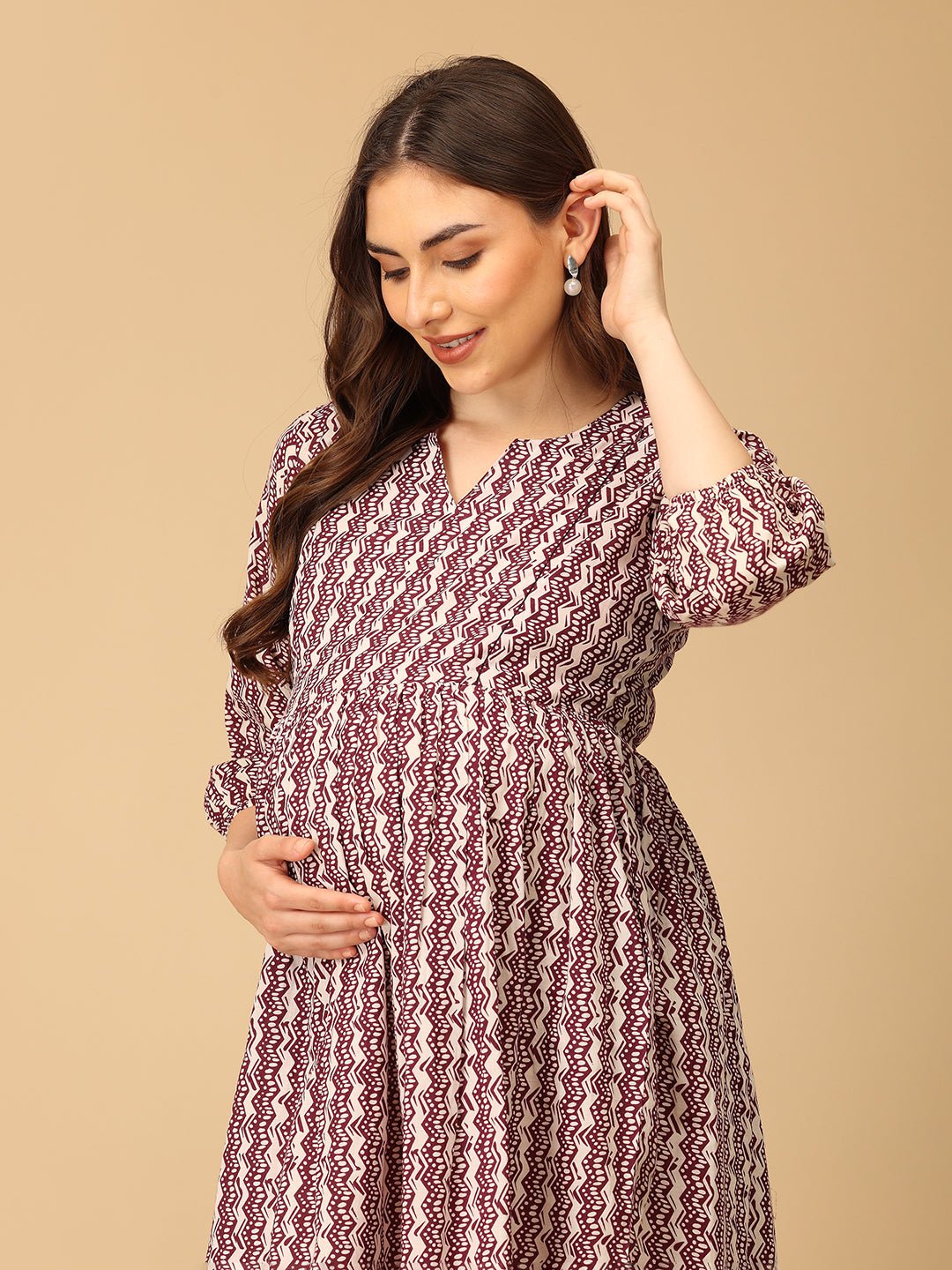 Tribal Twist Maternity and Nursing Dress - DRS - SK - TRTWS - S