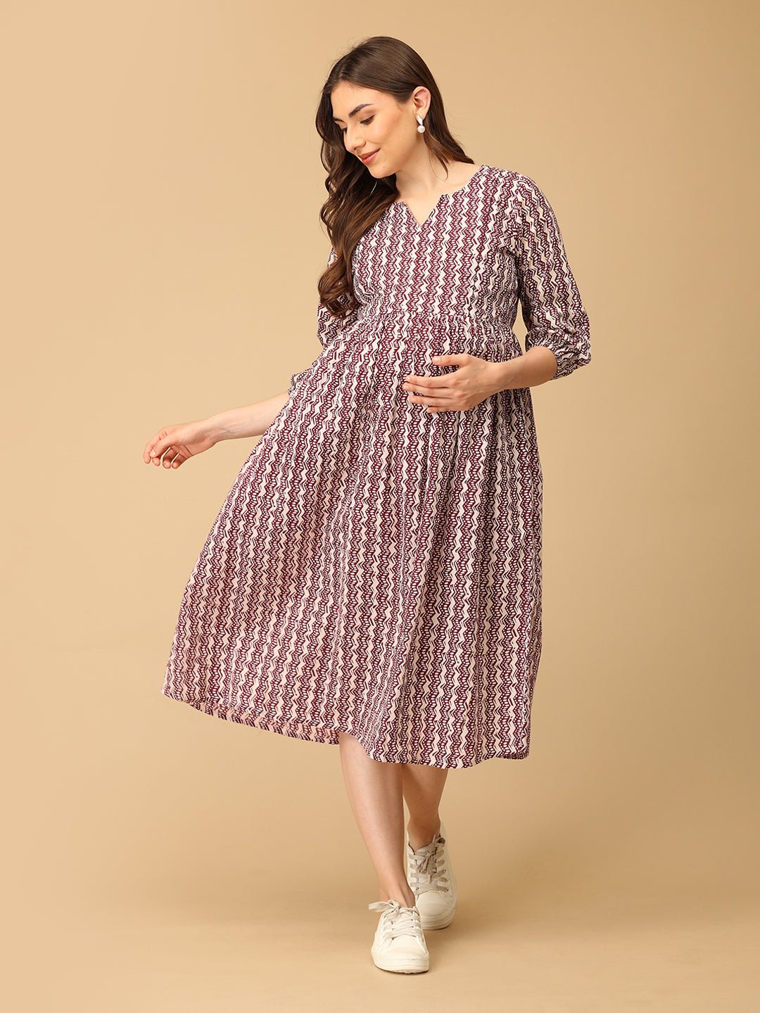 Tribal Twist Maternity and Nursing Dress - DRS - SK - TRTWS - S