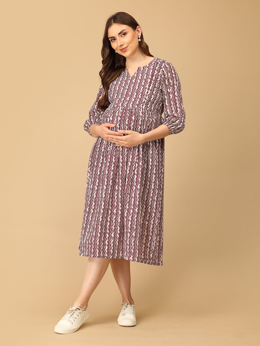 Tribal Twist Maternity and Nursing Dress - DRS - SK - TRTWS - S