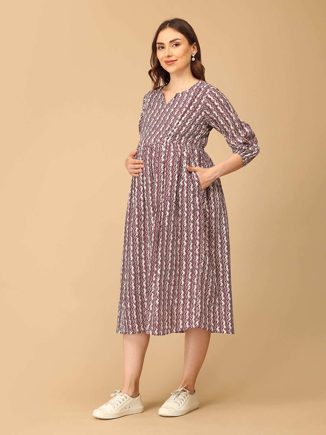 Tribal Twist Maternity and Nursing Dress - DRS - SK - TRTWS - S