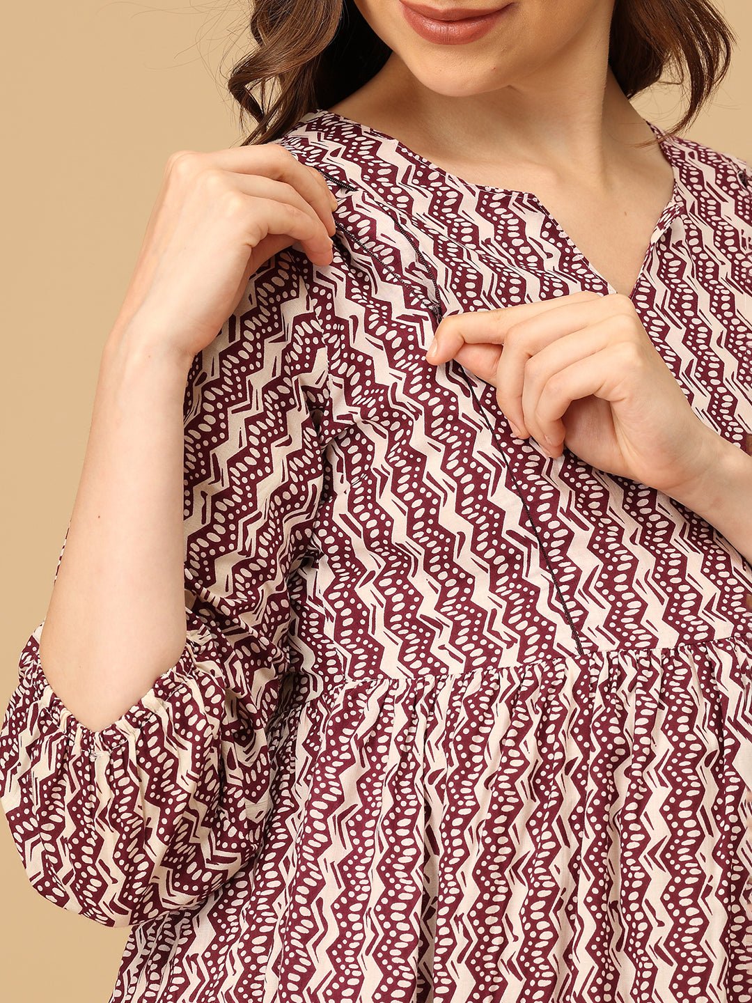 Tribal Twist Maternity and Nursing Dress - DRS - SK - TRTWS - S