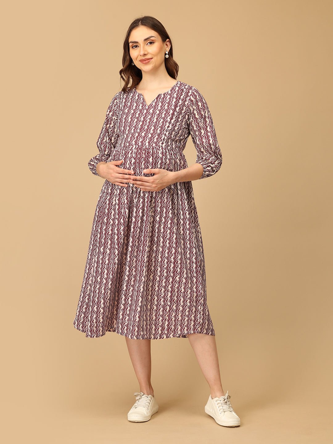 Tribal Twist Maternity and Nursing Dress - DRS - SK - TRTWS - S