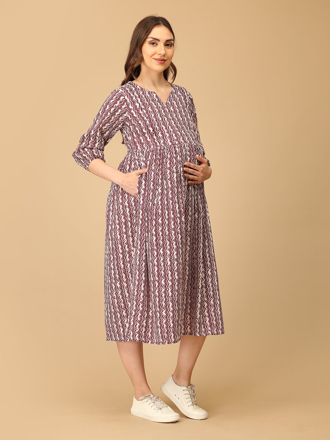 Tribal Twist Maternity and Nursing Dress - DRS - SK - TRTWS - S