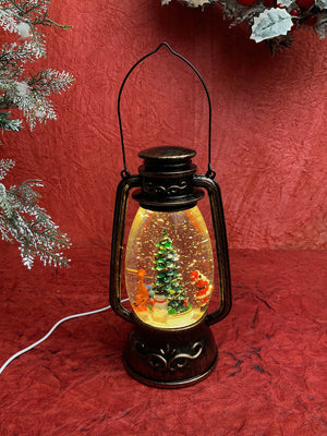 Trio Rotating Christmas Tree Musical Glitter Water Light, Christmas Snow Lantern - Christmas