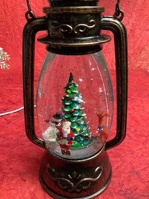 Trio Rotating Christmas Tree Musical Glitter Water Light, Christmas Snow Lantern - Christmas