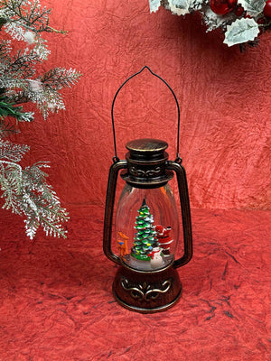 Trio Rotating Christmas Tree Musical Glitter Water Light, Christmas Snow Lantern - Christmas