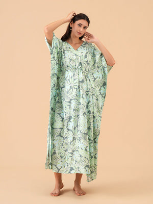 Tropic Escape Maternity and Nursing Kaftan Nighty - S Maternity Nightwear