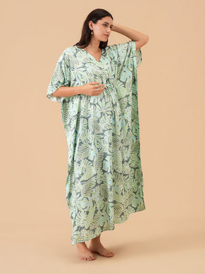 Tropic Escape Maternity and Nursing Kaftan Nighty - S Maternity Nightwear