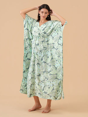 Tropic Escape Maternity and Nursing Kaftan Nighty - S Maternity Nightwear