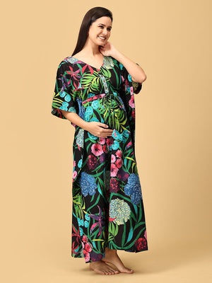 TropiGal Maternity and Nursing Kaftan Nighty - NW - SK - TRPG - S