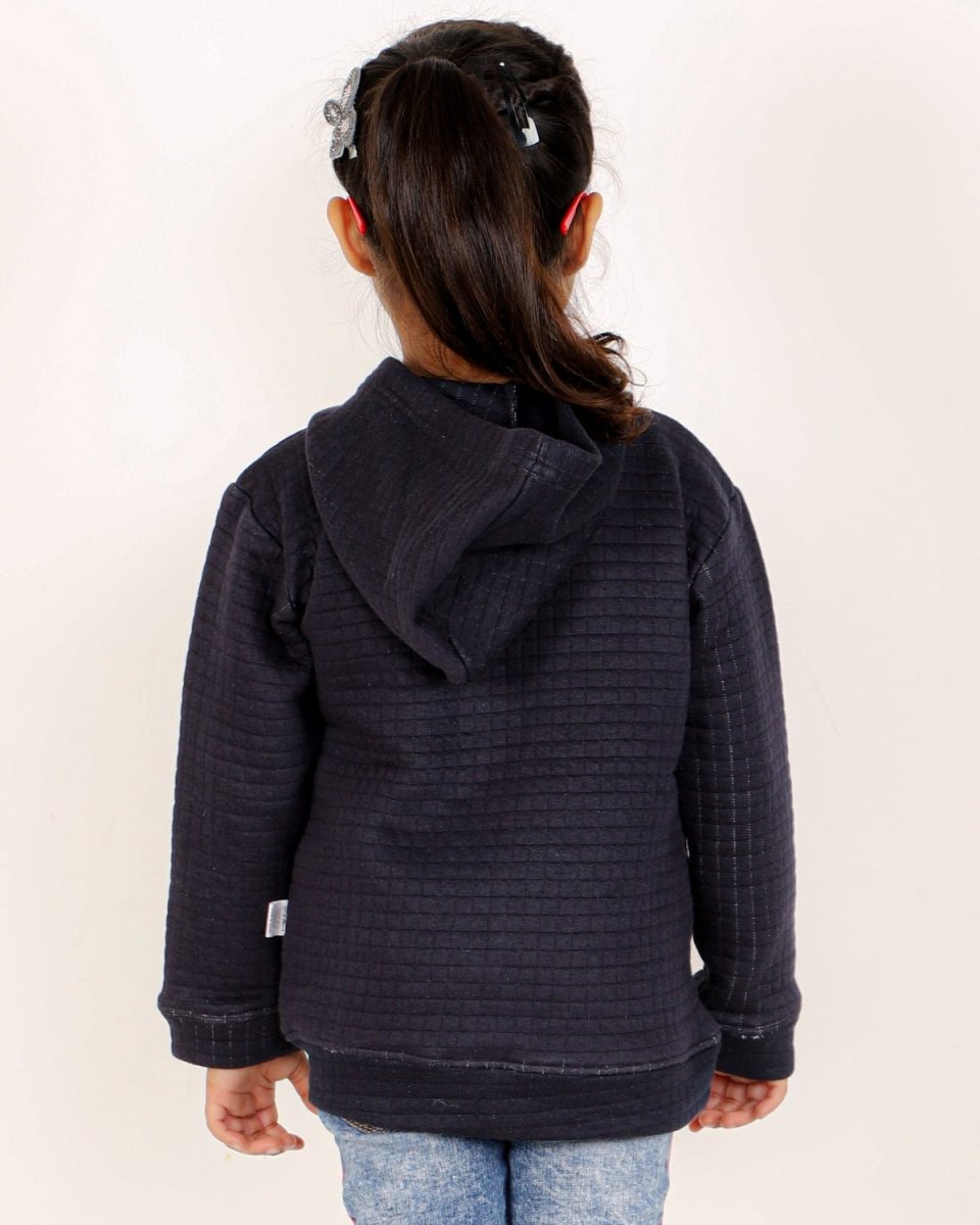 True Navy Quilted Kids Unisex Zipper Jacket - ZPJK-BLQLT-1-2