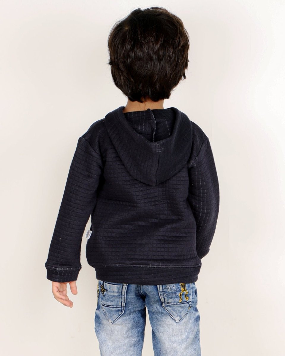 True Navy Quilted Kids Unisex Zipper Jacket - ZPJK-BLQLT-1-2