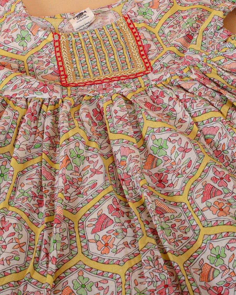 True Yellow Girls Anarkali Kurta Sharara Set - KES-SC-TYG-0-6