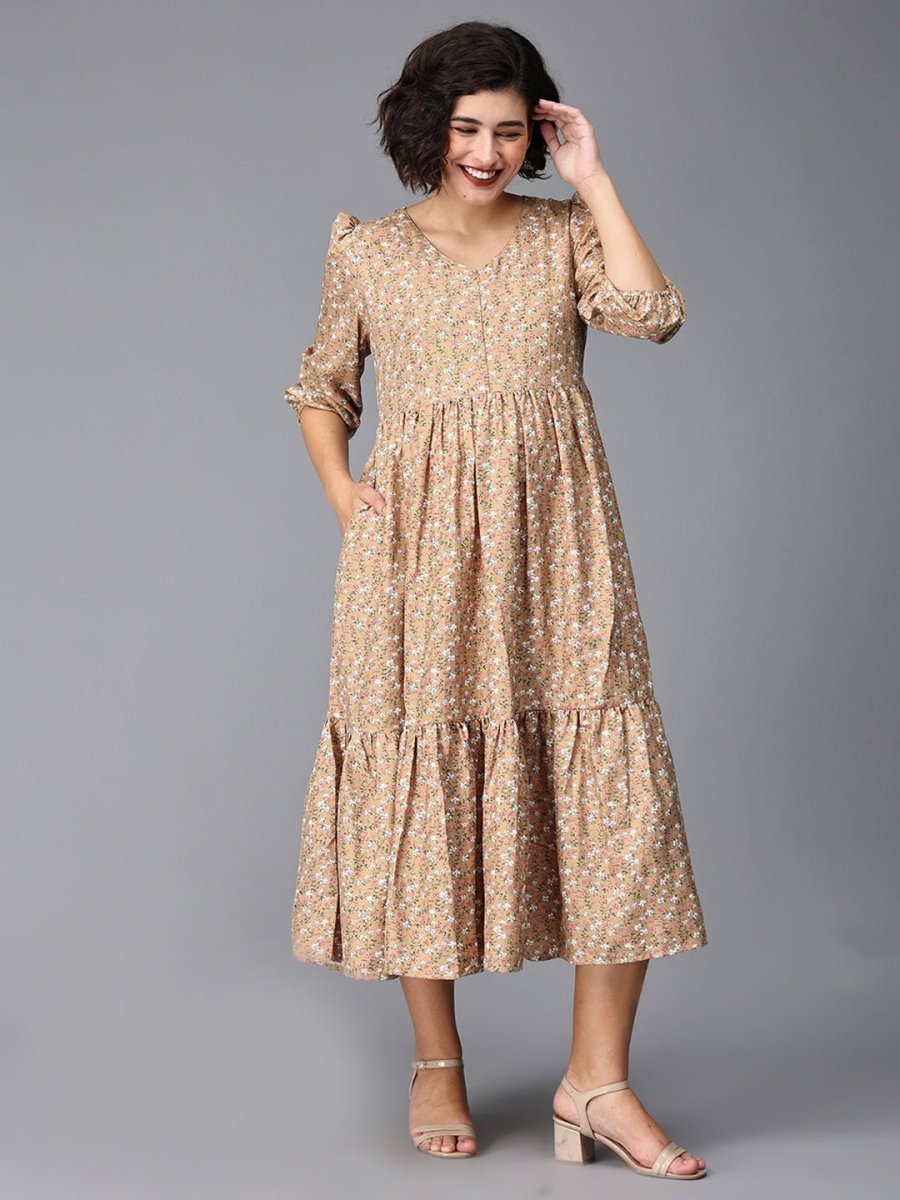 Truth Or Bare Ditsy Floral Maternity And Nursing Dress - DRS-BGFL-SK-S
