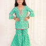 Turquoise Bandhani Girls Kurta Sharara Set - SS-TBKSS-0-6