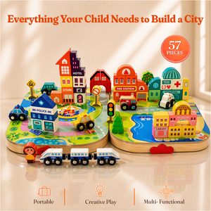 Turtle Bee Wooden Blocks 57pcs STEM Building Set | The Mom Store - Building Blocks