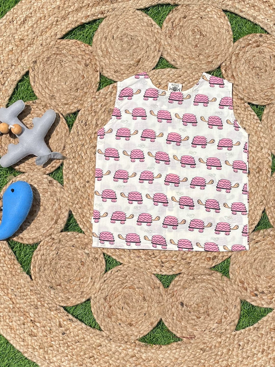 Turtle & Elephant Printed Cotton Infant Jabla