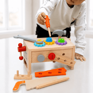 TurtleBee 29Pc Wooden Tool Box Set for Kids | The Mom Store - Pretend & Play Toys