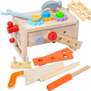 TurtleBee 29Pc Wooden Tool Box Set for Kids | The Mom Store - Pretend & Play Toys