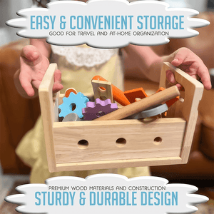 TurtleBee 29Pc Wooden Tool Box Set for Kids | The Mom Store - Pretend & Play Toys