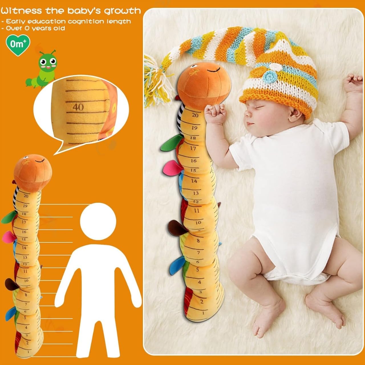 Turtlebee Baby Musical Worm Soft Toy - SWT1