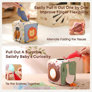 TurtleBee Baby Sensory Tissue Box Toy for Babies | The Mom Store - Baby Activity Toys