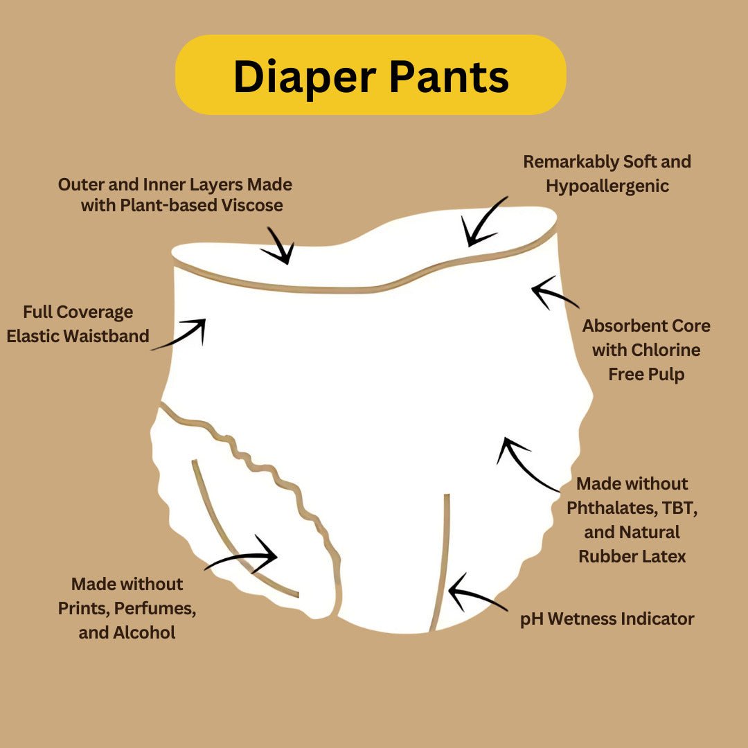 TurtleBee Bamboo Diaper Pants | Pack of 1 | Extra Large Size (13 - 17 Kgs) - Baby Diaper