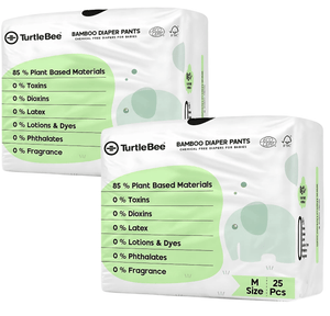 TurtleBee Bamboo Diaper Pants | Pack of 2 | Medium Size (9 - 14 Kgs) - BDPM02