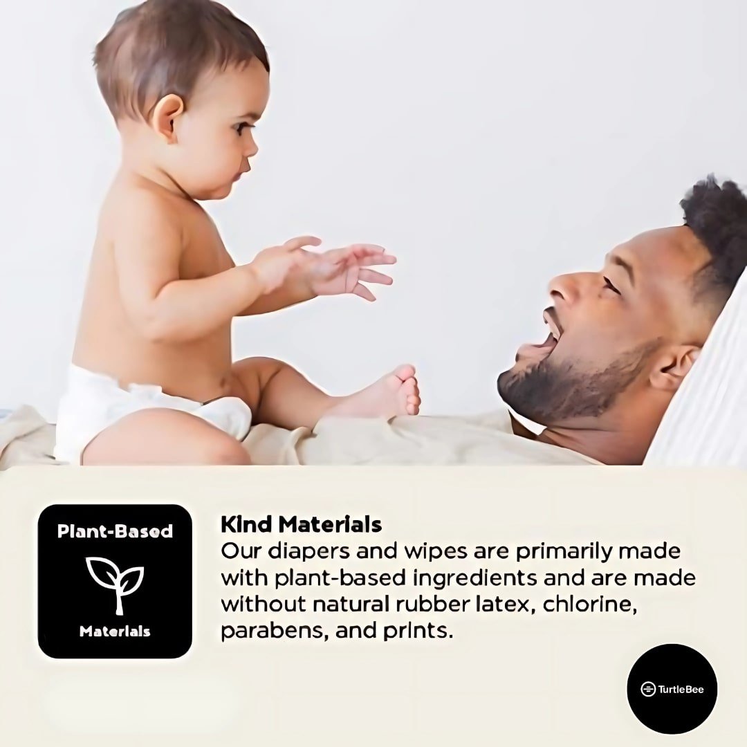 TurtleBee Bamboo Diaper Tape Style| Pack of 1 | Extra Large Size (13 - 18 Kgs) - Baby Diaper