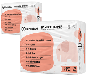 TurtleBee Bamboo Diaper Tape Style| Pack of 2 | Small Size (3 - 6 Kgs) - BDTS02