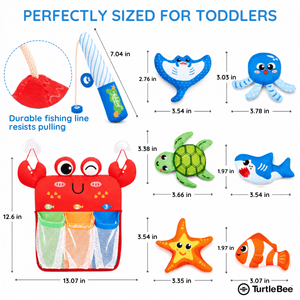 TurtleBee Magnetic Fishing Bath Toy Set for Toddlers 1-3 Years - Kids Toys