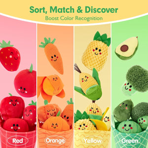 TurtleBee My First Veggie Basket 16Pcs Montessori Sensory Toy 6-12M - Kids Toys