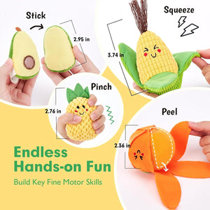 TurtleBee My First Veggie Basket 16Pcs Montessori Sensory Toy 6-12M - Kids Toys