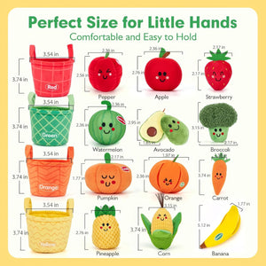 TurtleBee My First Veggie Basket 16Pcs Montessori Sensory Toy 6-12M - Kids Toys