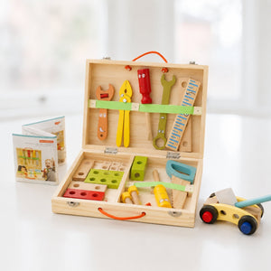 TurtleBee Wooden Toolbox Set for Kids | The Mom Store - Wooden pretend & Play Toys
