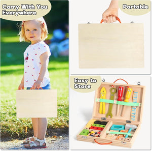 TurtleBee Wooden Toolbox Set for Kids | The Mom Store - Wooden pretend & Play Toys